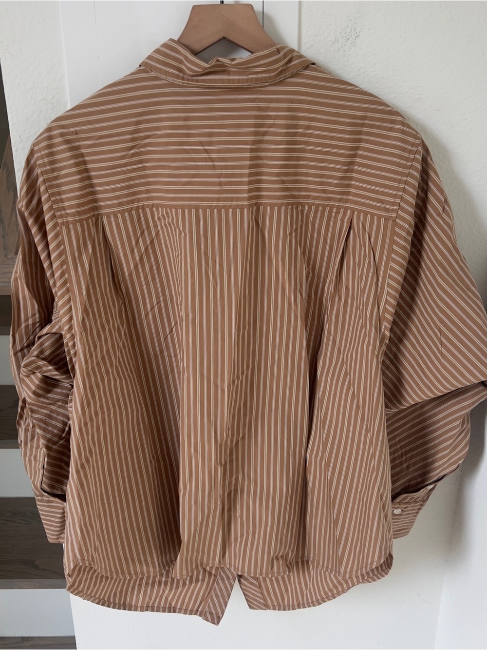 Free People Sabine Striped Articulated Shirt - Latte Combo - NWT - Picture 4 of 5